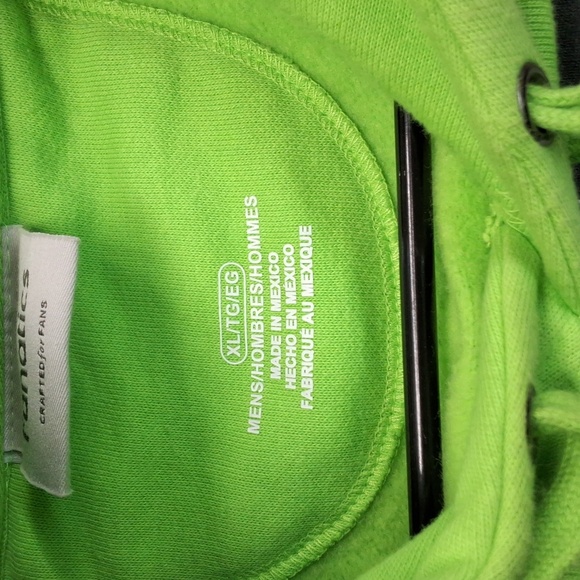 Lime green SEATTLE SOUNDERS raise your scarves  pull over hoodie size men's XL - Picture 3 of 13